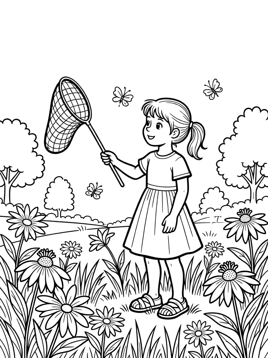 (Michigan) A girl catching fireflies in a Michigan summer