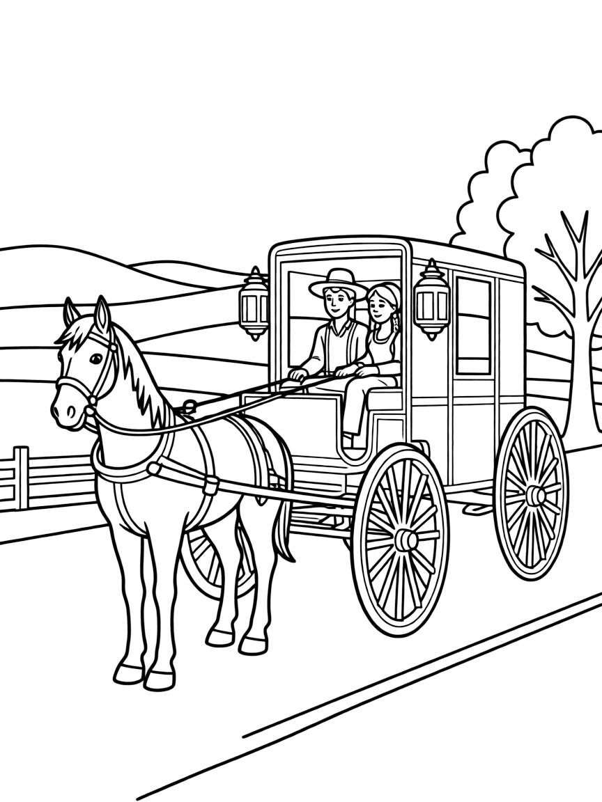 (Pennsylvania) An Amish horse and buggy in Lancaster County