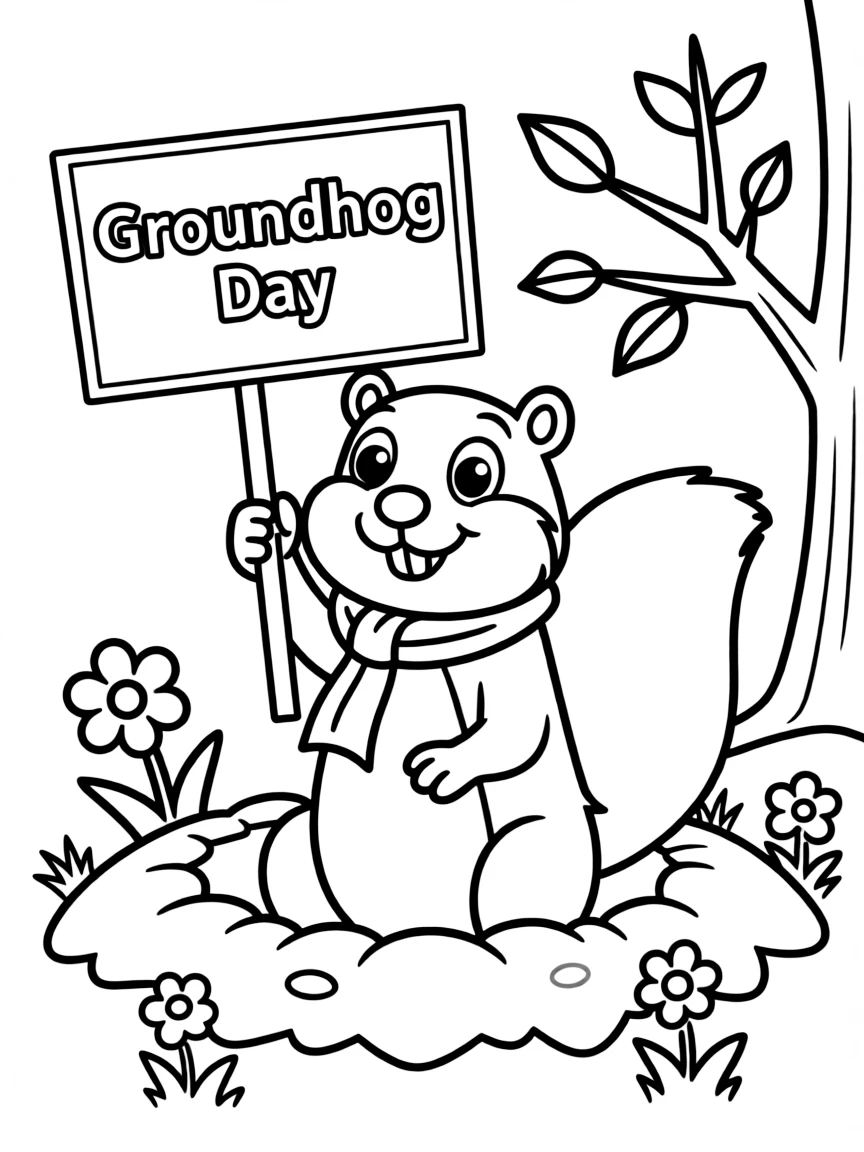 (Pennsylvania) A groundhog popping out (Punxsutawney Phil)