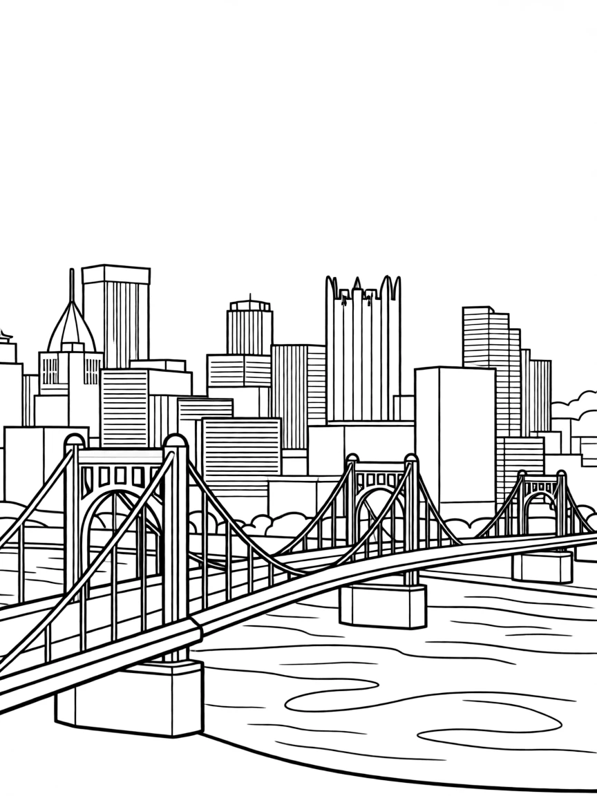 (Pennsylvania) The Pittsburgh skyline with bridges