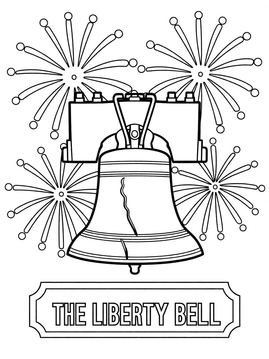 (Pennsylvania) The Liberty Bell with fireworks
