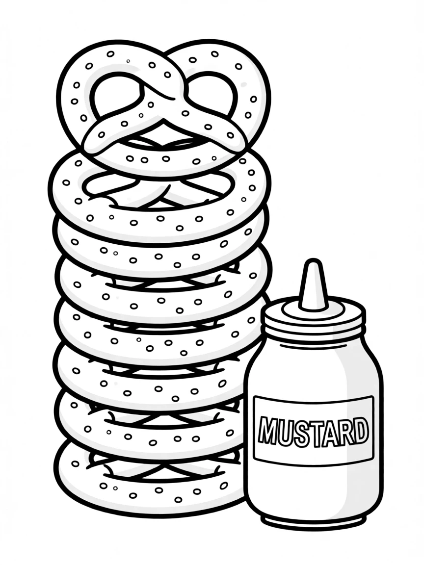 (Pennsylvania) A stack of pretzels and mustard