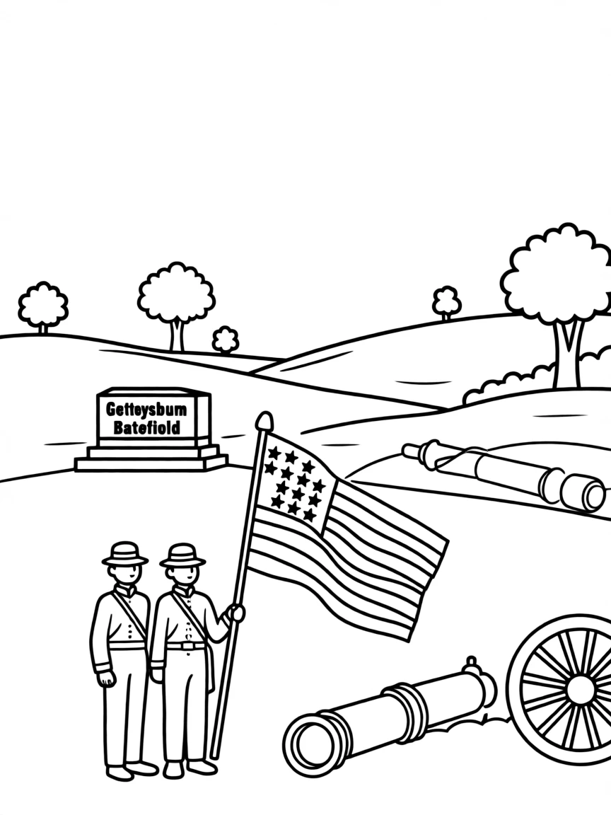 (Pennsylvania) A historic battlefield at Gettysburg