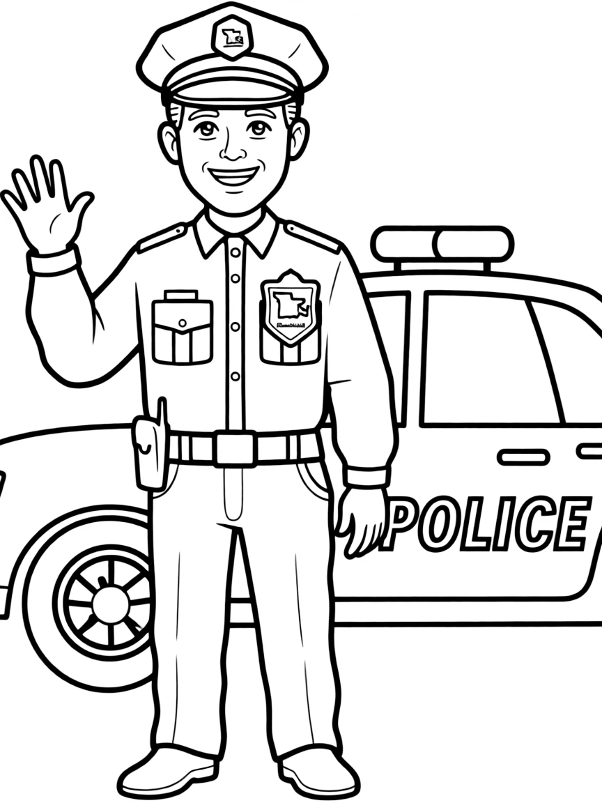 (Pennsylvania) A friendly police officer with a Pennsylvania badge
