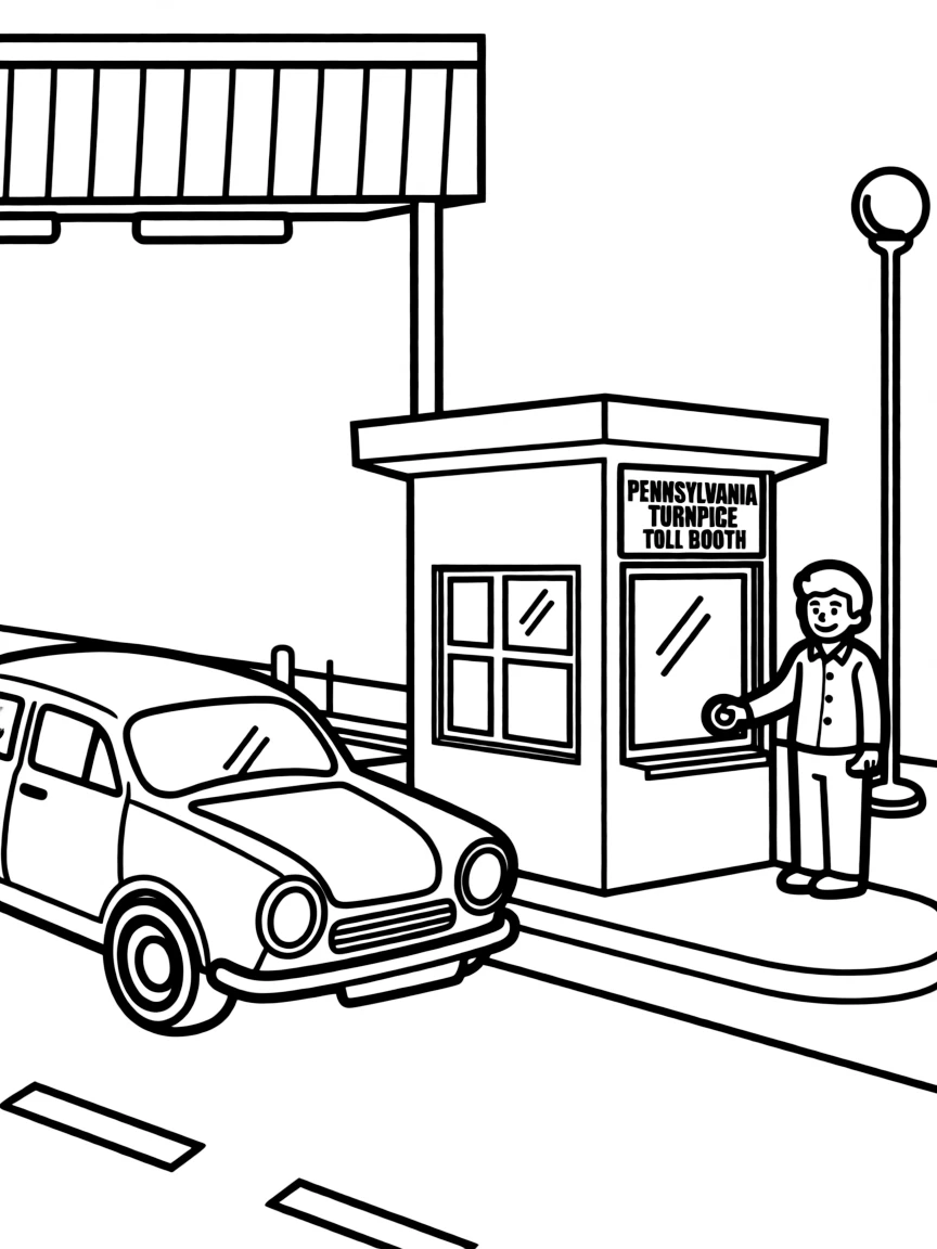 (Pennsylvania) A Pennsylvania turnpike toll booth