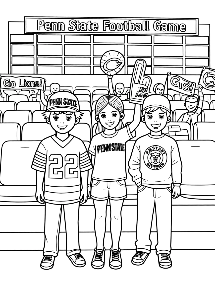 (Pennsylvania) Kids at a Penn State football game