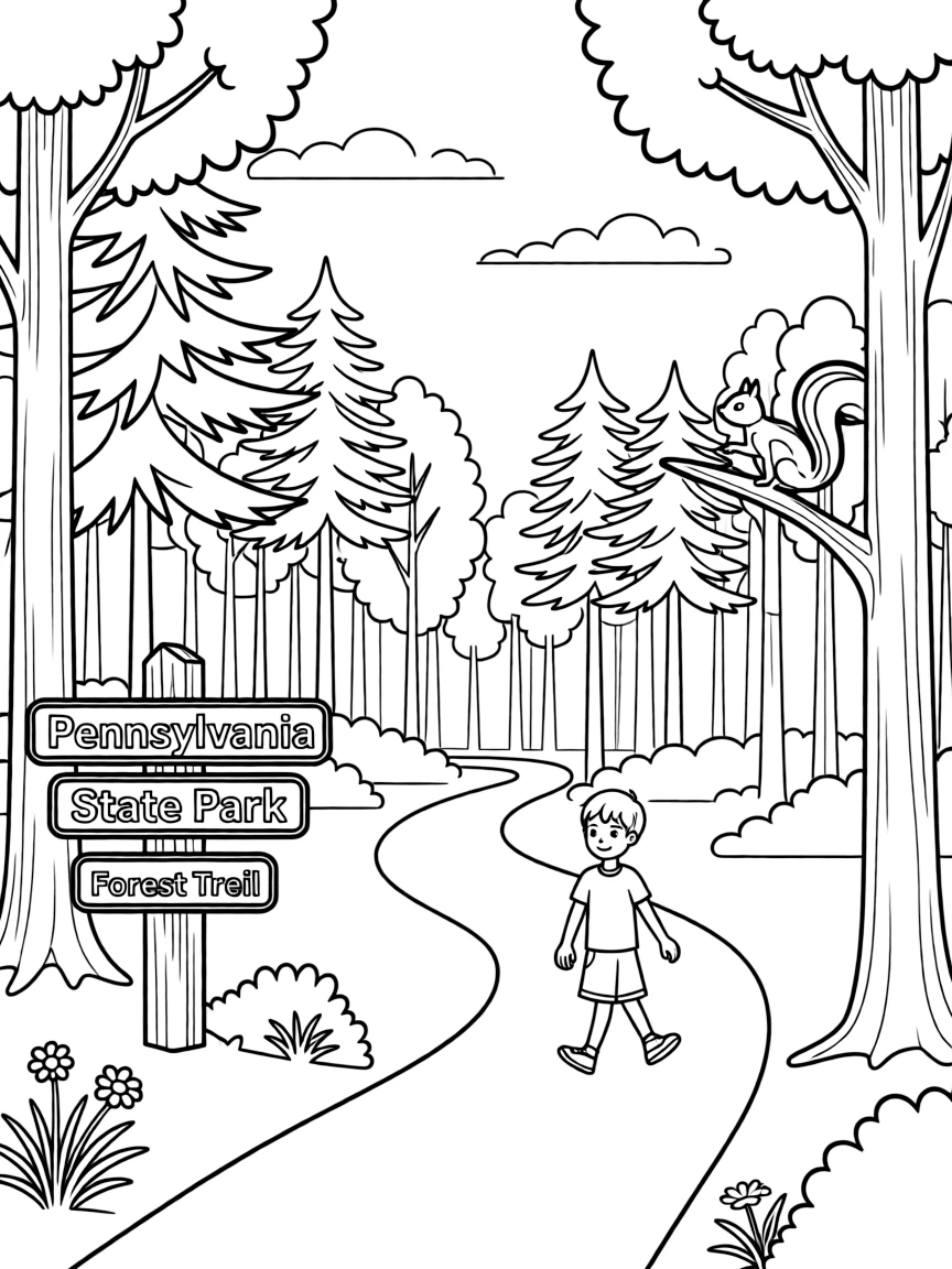(Pennsylvania) A forest trail in a Pennsylvania state park