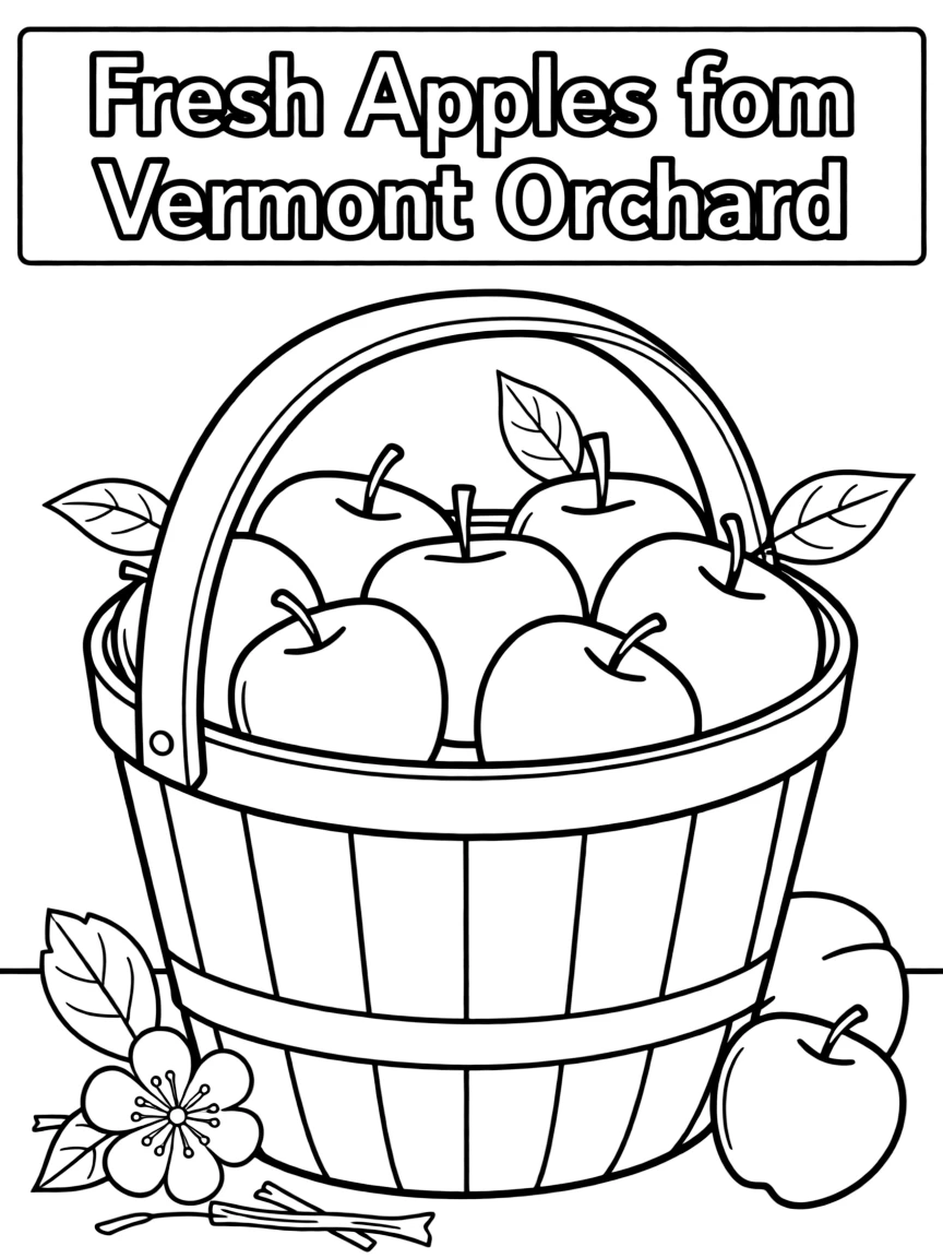 (Vermont) A basket of fresh apples from a Vermont orchard