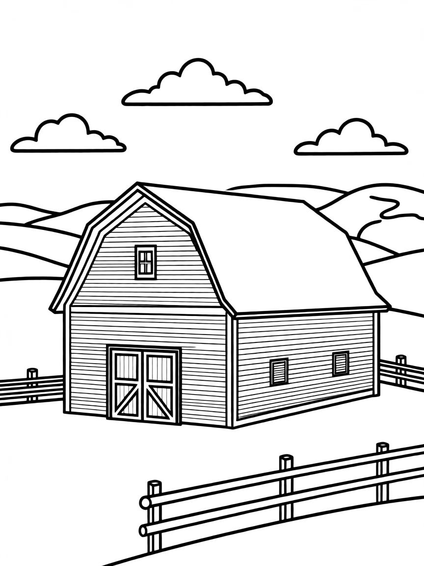 (Vermont) A rustic red barn with rolling hills in the background