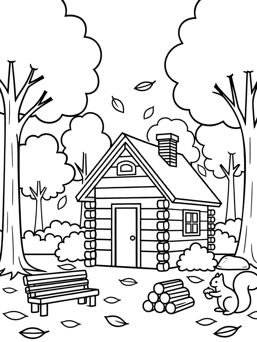 (Vermont) A cozy cabin in the woods during fall