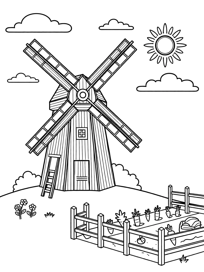 (Vermont) A historic wooden windmill