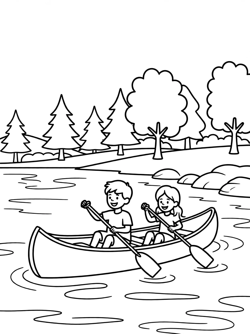 (Vermont) A canoe on a calm lake with trees