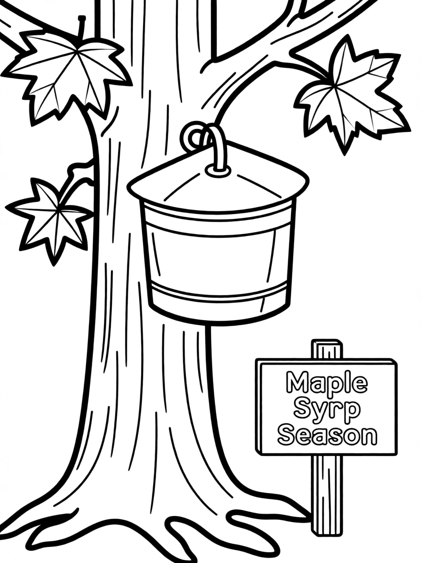 (Vermont) A traditional sap bucket on a maple tree