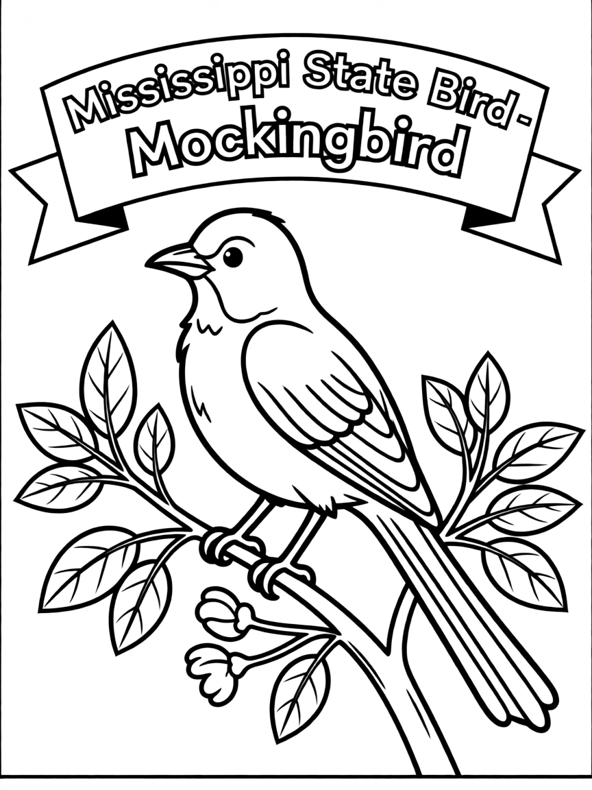 (Mississippi) A mockingbird – Mississippi state bird