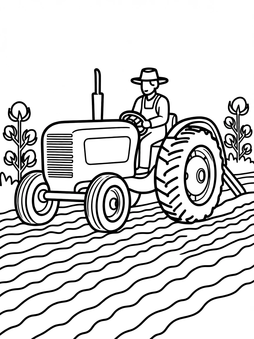 (Mississippi) A tractor plowing a field