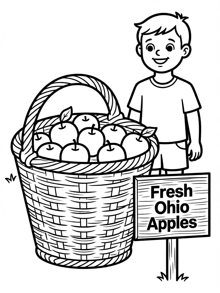 (Ohio) A basket of fresh Ohio apples