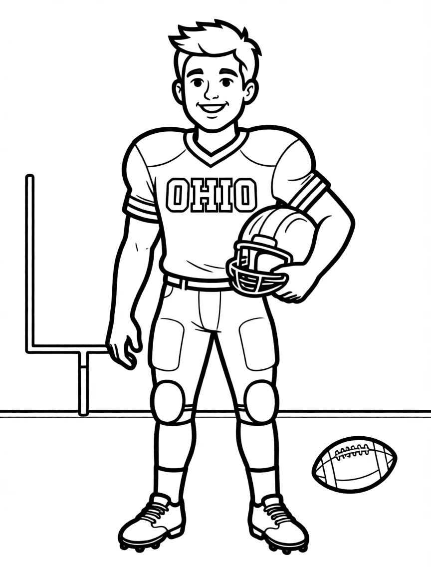 (Ohio) A football player wearing an Ohio jersey
