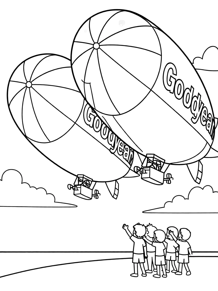 (Ohio) Akron blimps in the sky (Goodyear Blimp)