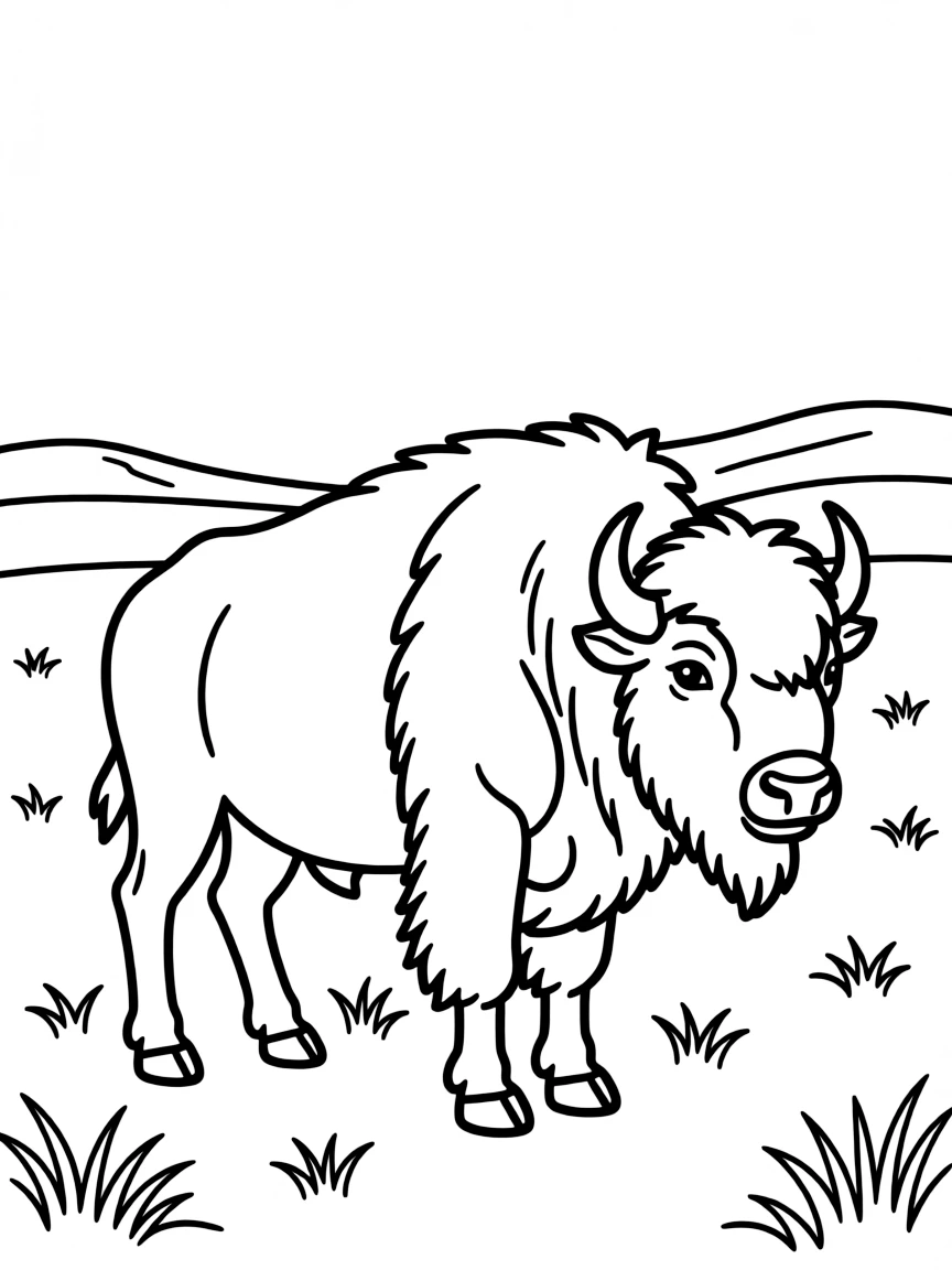 (Oklahoma) Bison standing on a prairie