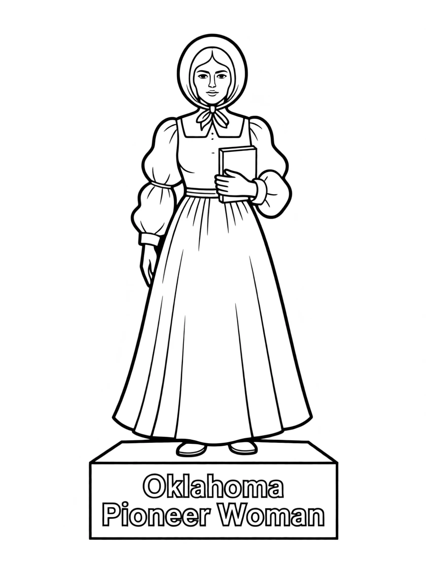 (Oklahoma) Pioneer woman statue outline