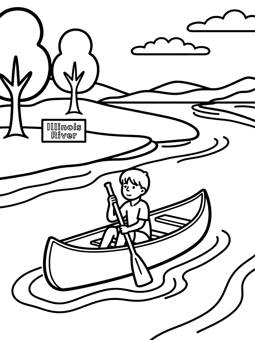 (Oklahoma) Canoe floating on the Illinois River