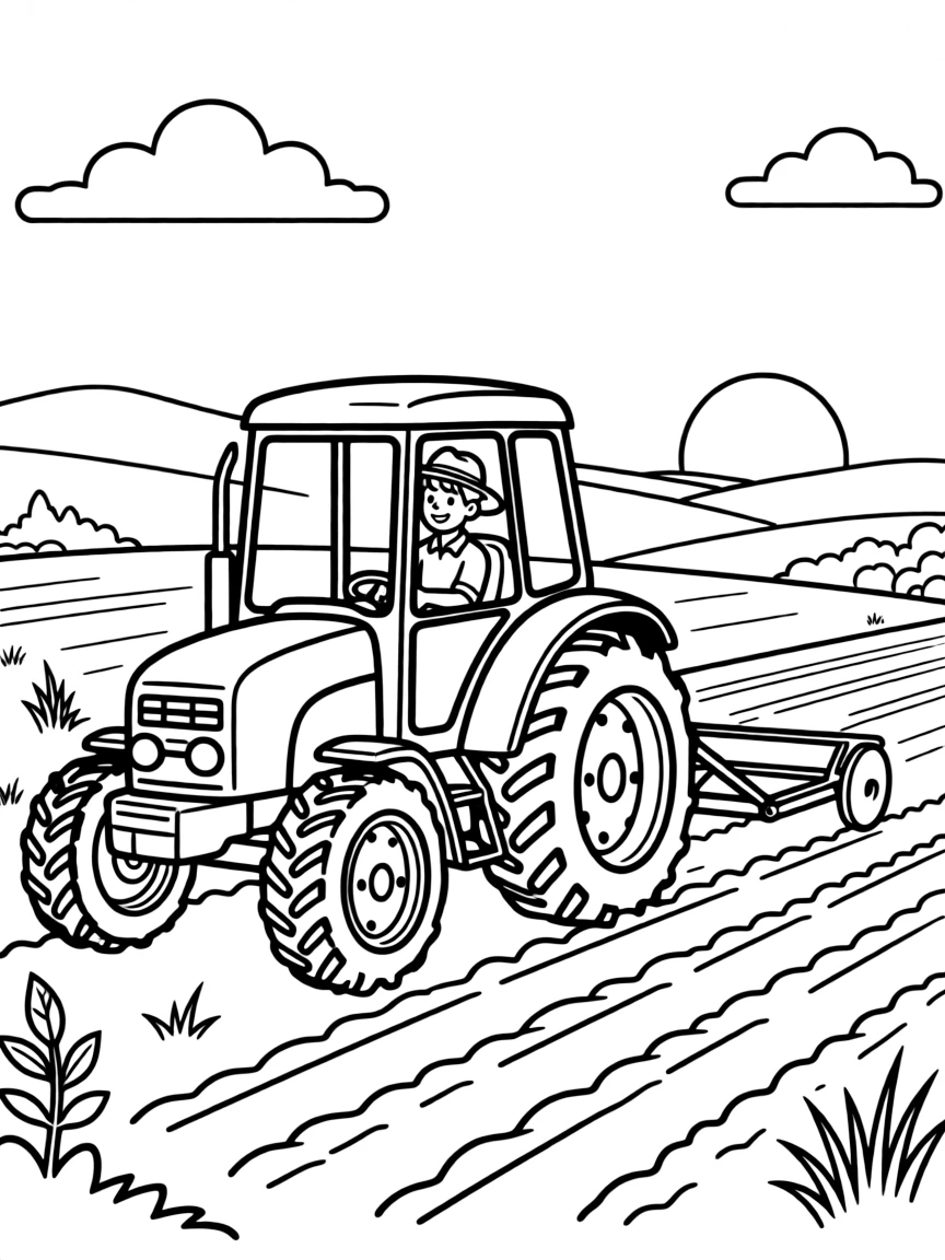 (Oklahoma) Tractor plowing a field