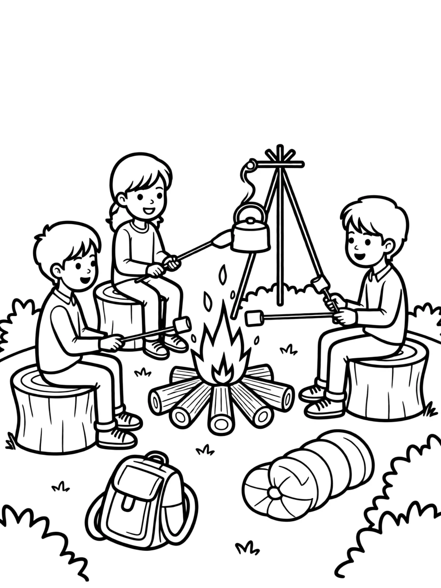 (Oklahoma) Campfire with marshmallows