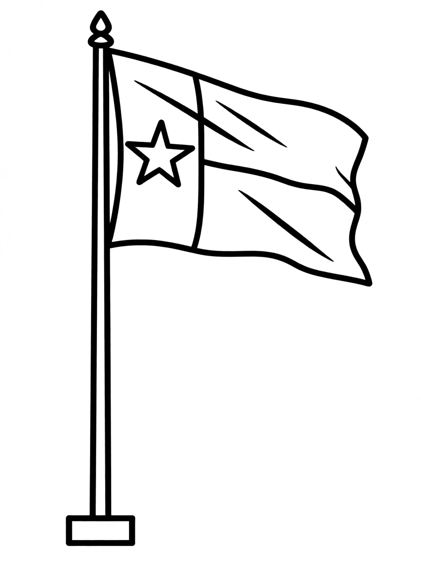 (Texas) The Texas flag flying on a pole