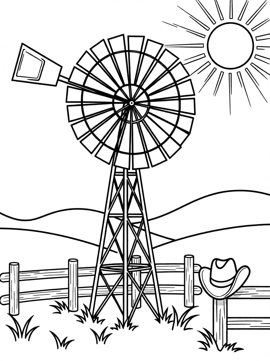 (Texas) A windmill on a Texas ranch