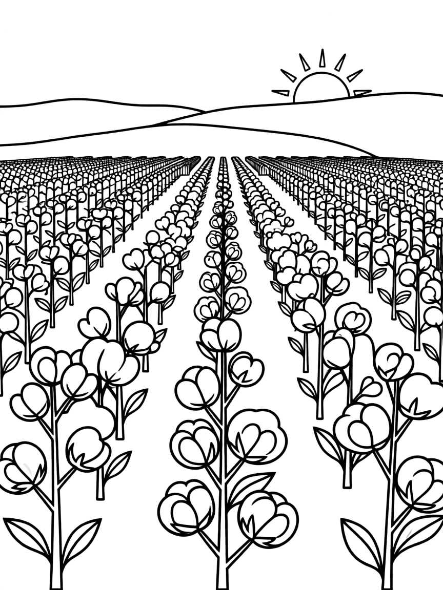 (Texas) A field of cotton plants