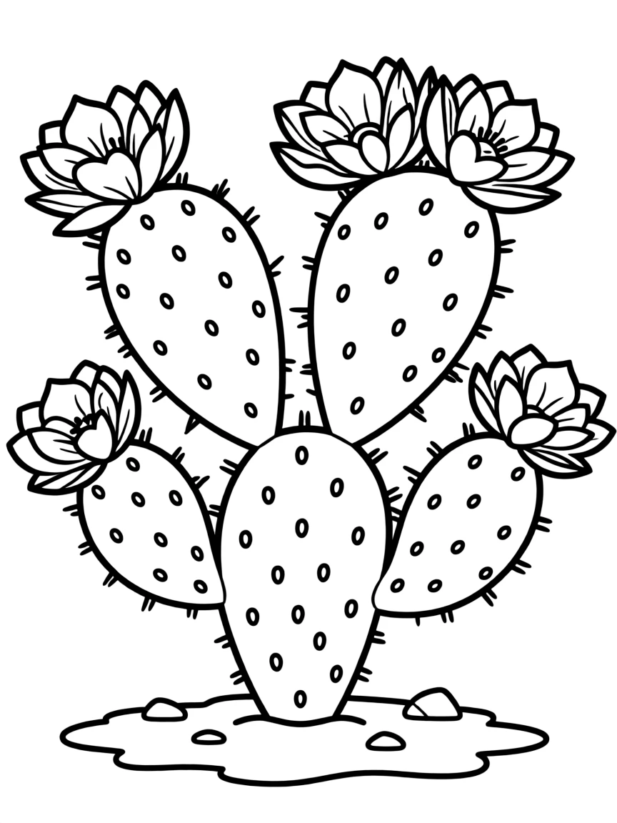 (Texas) A prickly pear cactus with flowers
