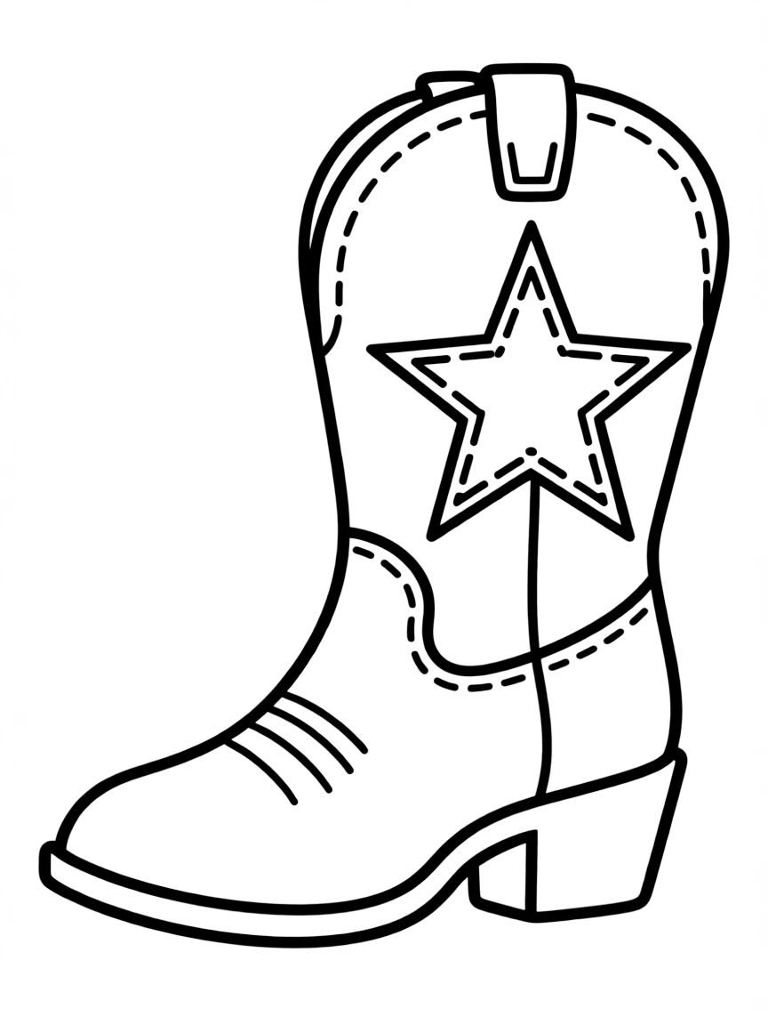 (Texas) A cowboy boot with star designs