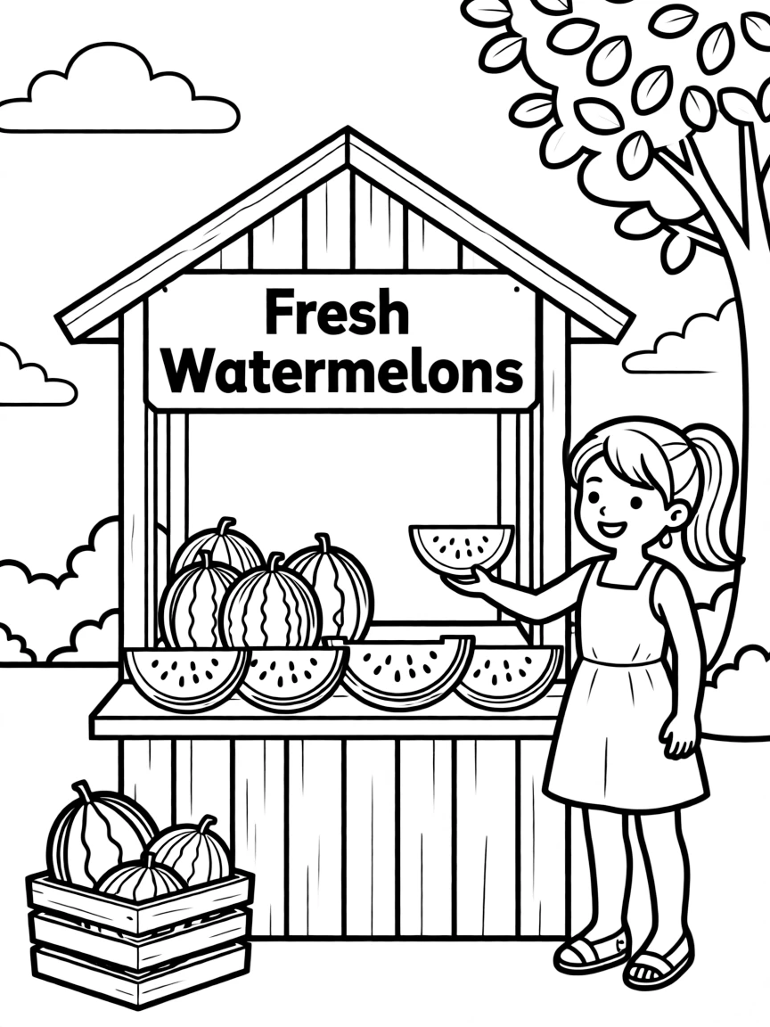 (Texas) A watermelon stand in summer