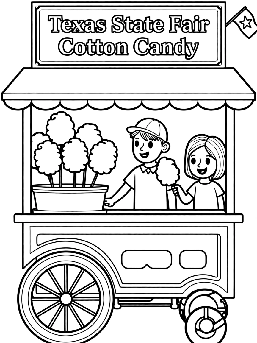 (Texas) A cotton candy stand at the State Fair