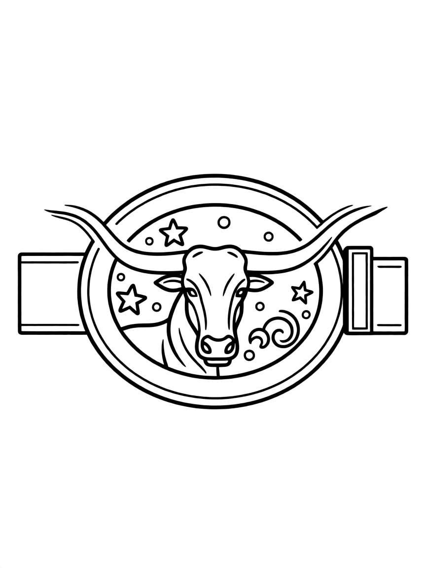 (Texas) A big belt buckle with a longhorn image