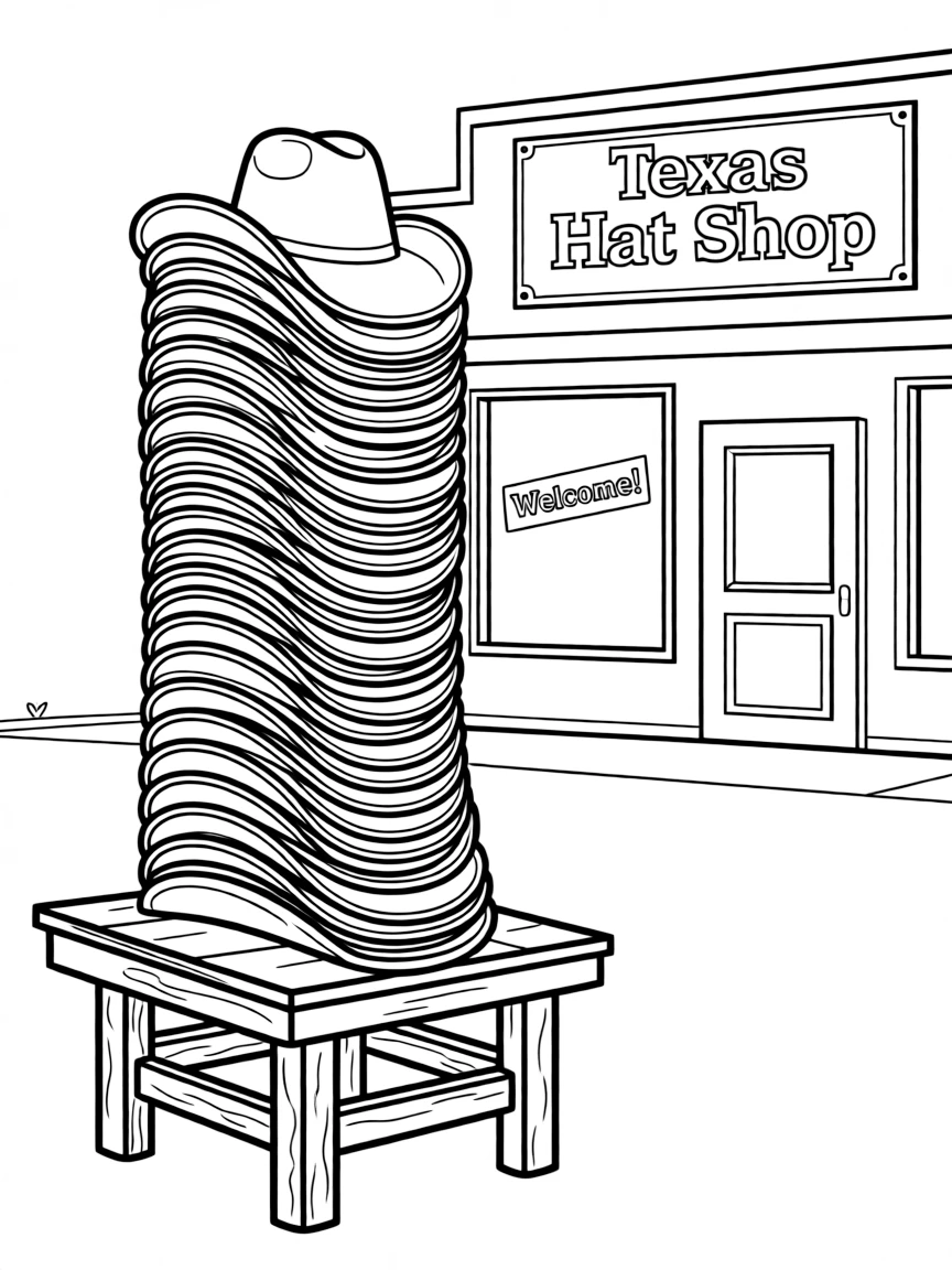 (Texas) A tall hat stack at a Texas store