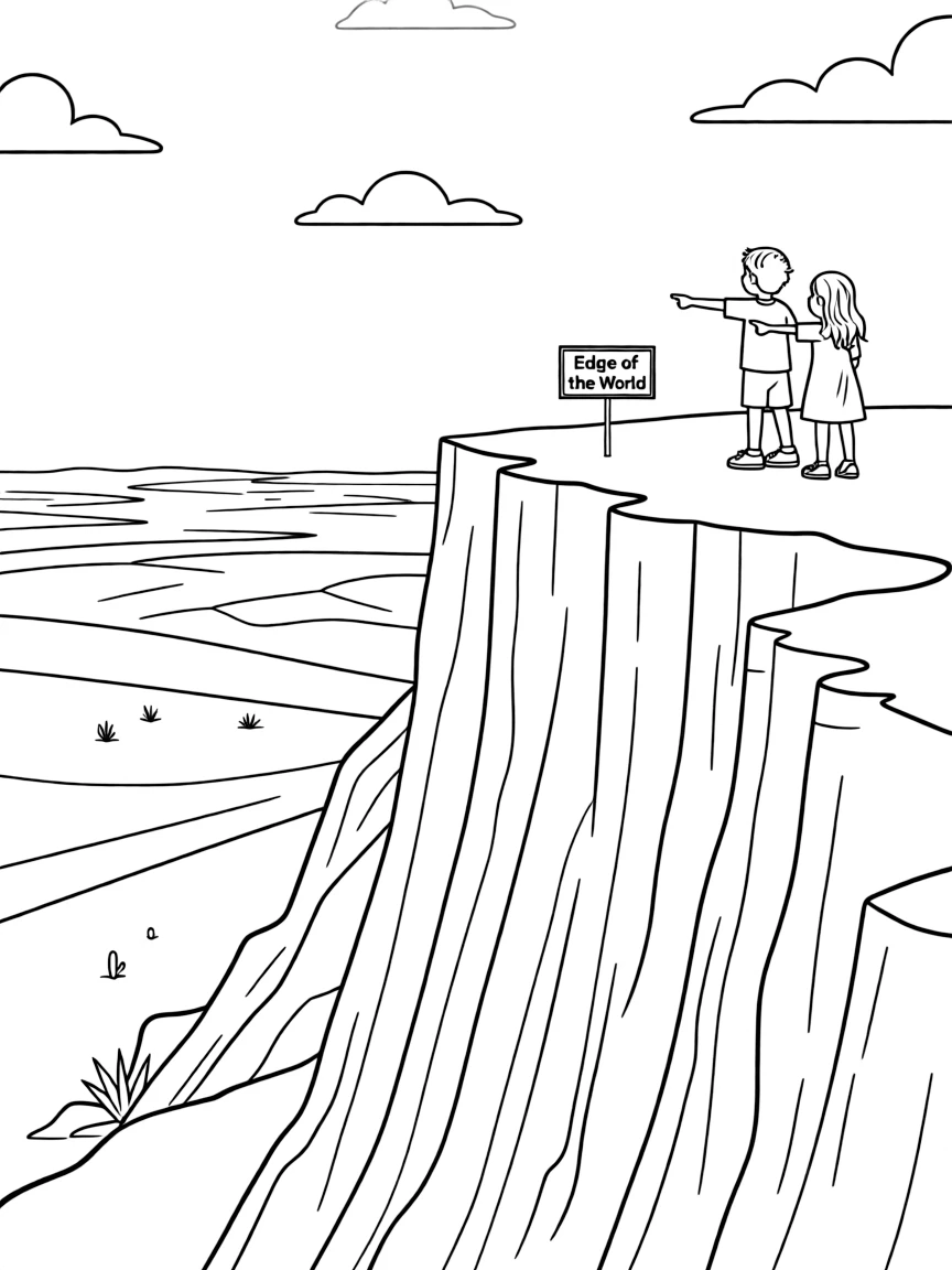 (Saudi Arabia) The “Edge of the World” cliffs near Riyadh overlooking a vast desert panorama.