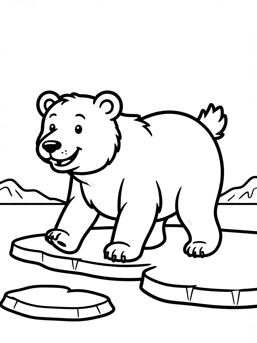 (Canada) A friendly polar bear walking on ice in the far north