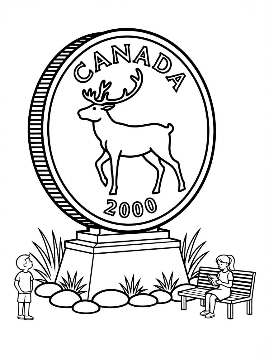 (Canada) A giant Canadian nickel coin monument in Sudbury