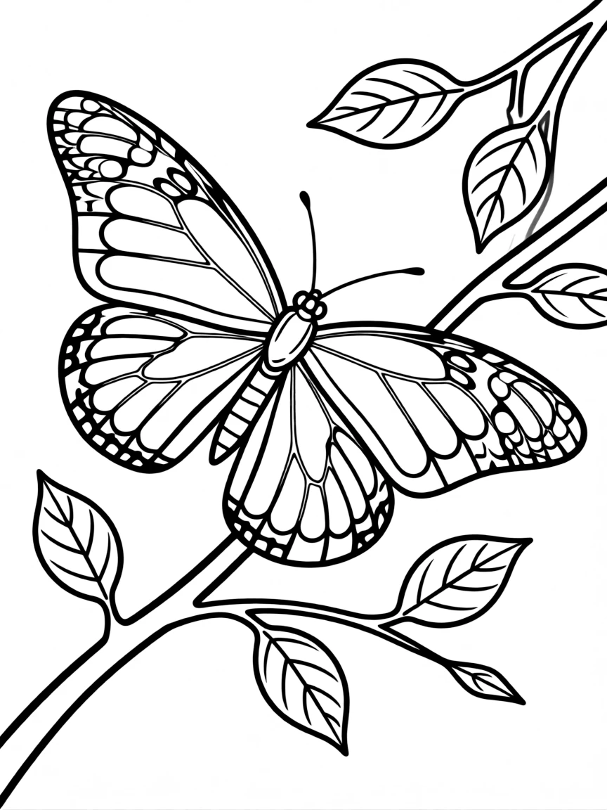 (Mexico) A monarch butterfly resting on a branch (migrating to Mexico in winter)