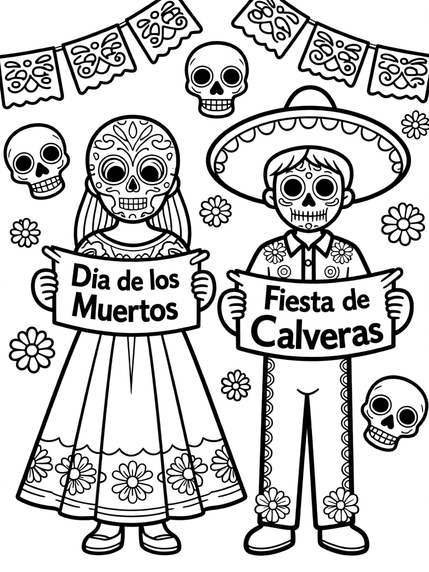(Mexico) Traditional masks and costumes for the Day of the Dead parade
