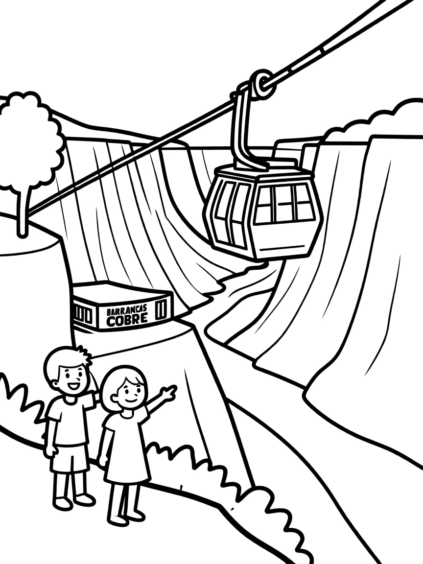 (Mexico) The cable car over the Copper Canyon (Barrancas del Cobre)