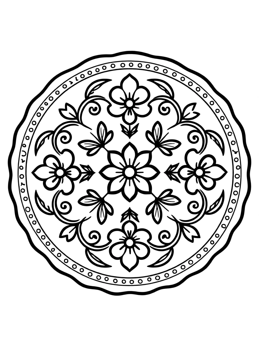 (Mexico) A classic Talavera ceramic plate with ornate floral designs