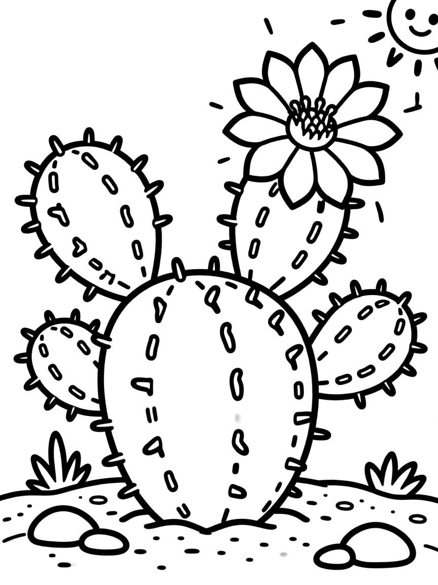 (Mexico) A cactus in bloom with a bright pink desert flower