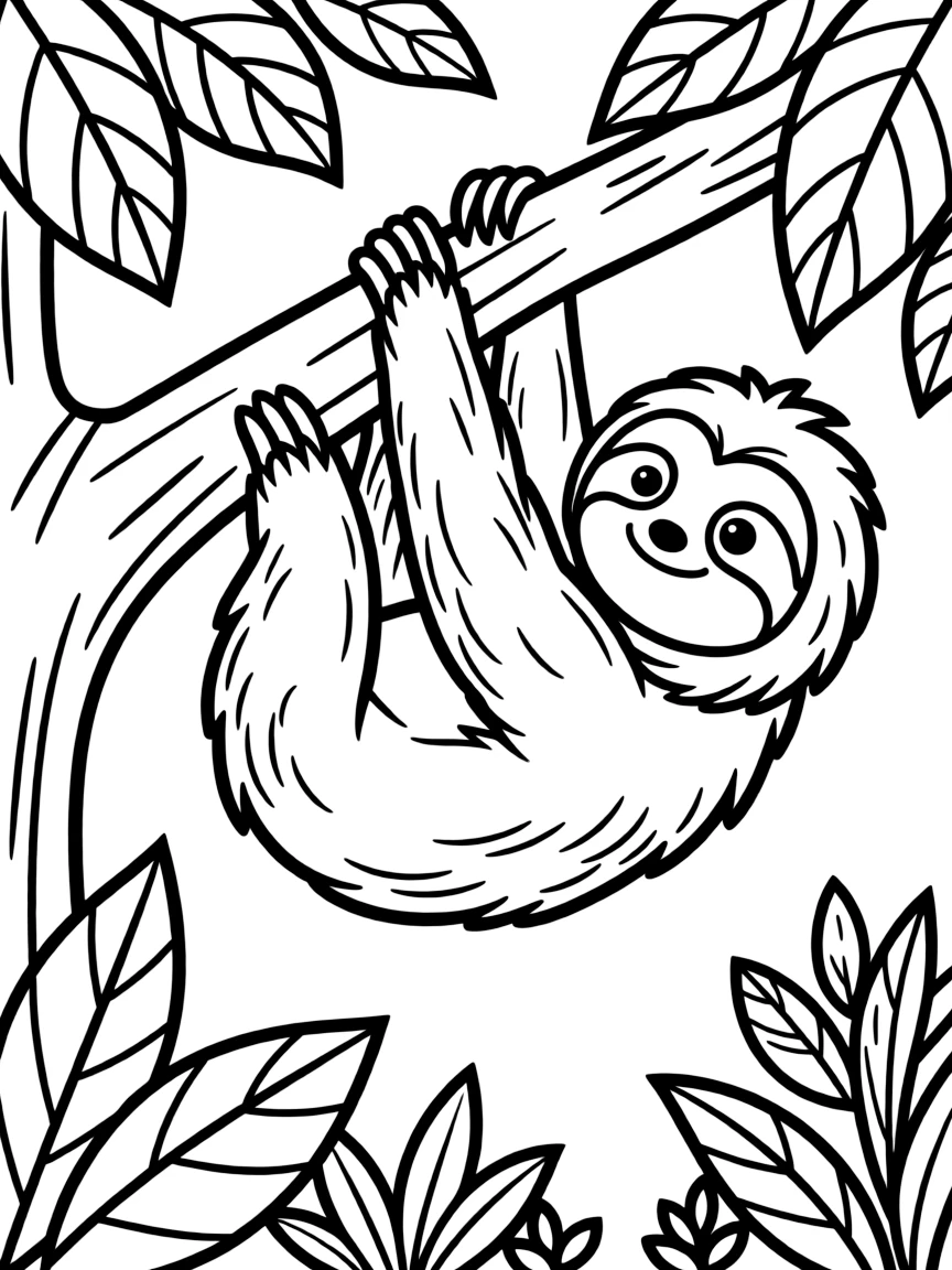 (Brazil) A sloth hanging lazily from a tree branch in the Amazon