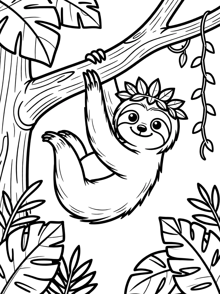 (Brazil) A sloth hanging lazily from a tree branch in the Amazon