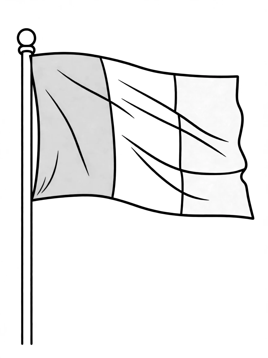 (France) A French flag waving in the breeze