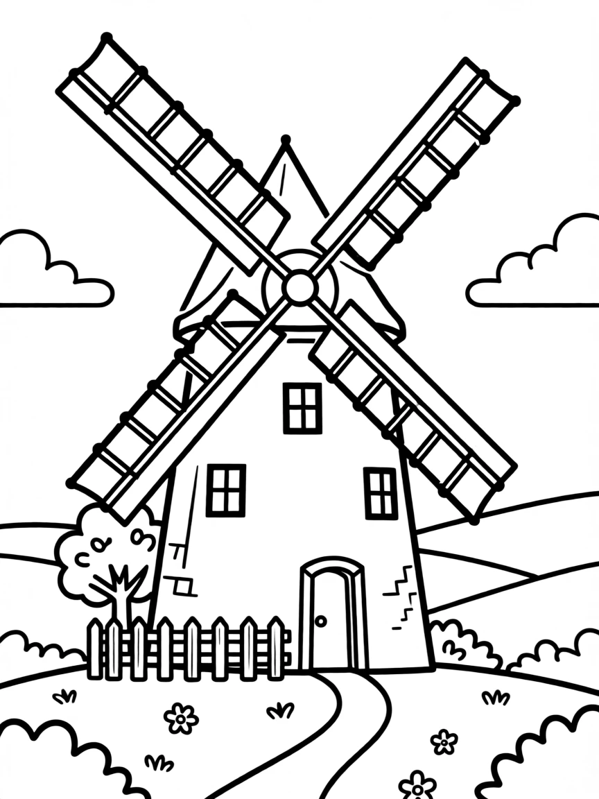 (France) A windmill in the French countryside