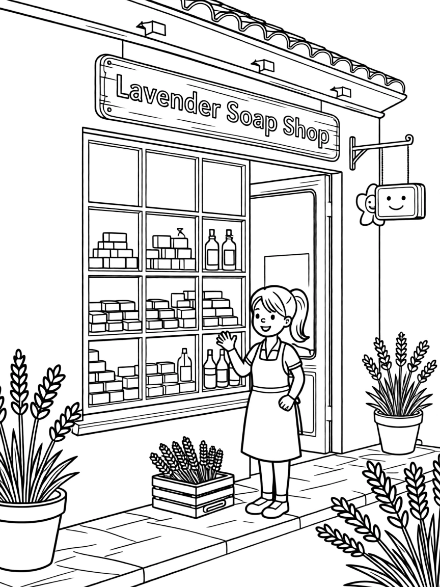 (France) A lavender-scented soap shop with cute signs