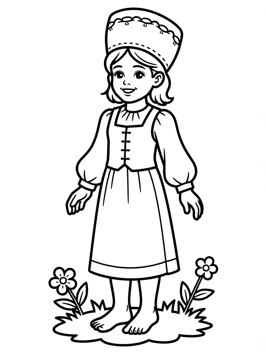 (France) A traditional Breton hat and costume